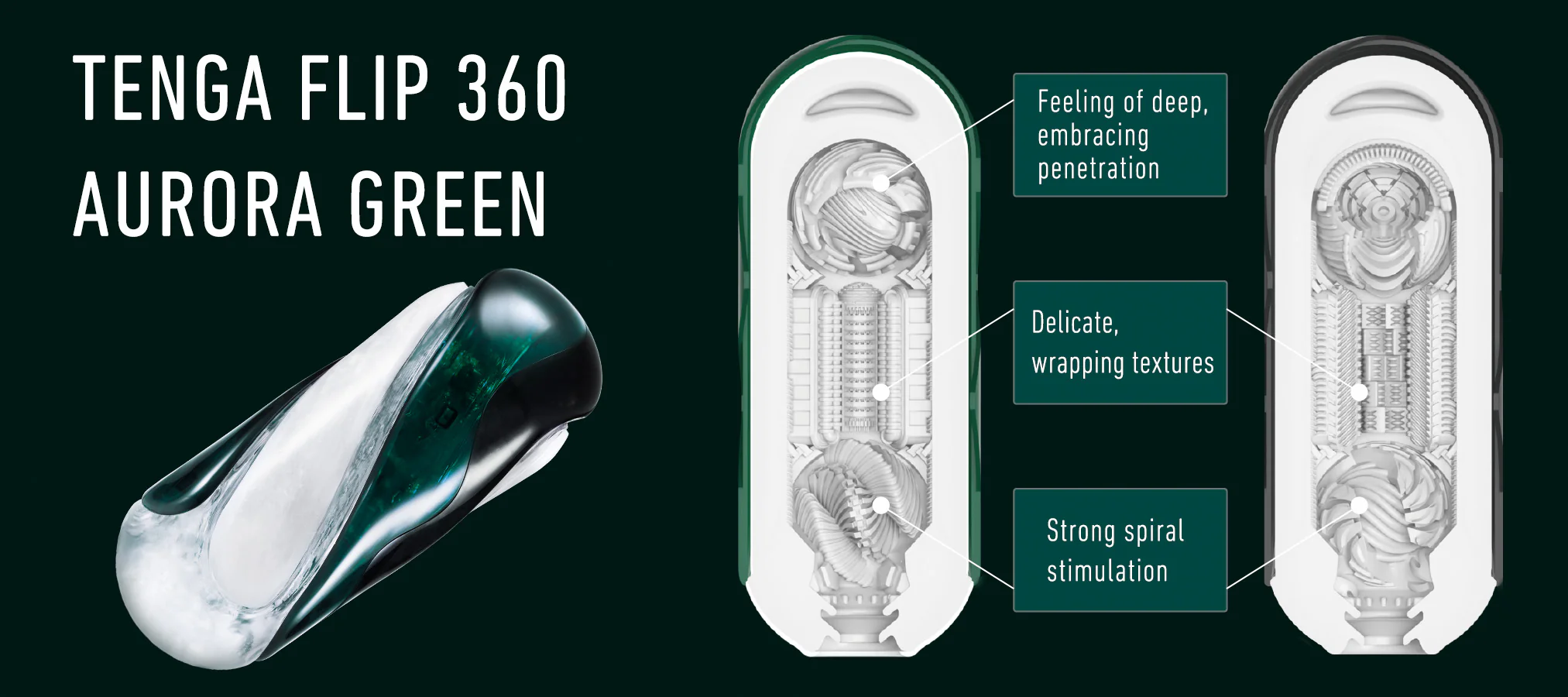 Tenga Flip 360 Aurora Green